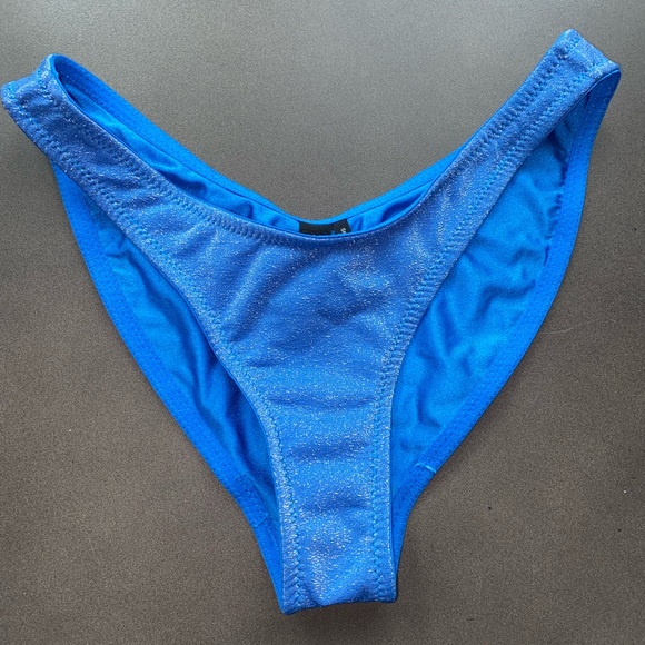 blue sparkle triangl bikini